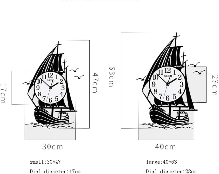 Boat Shape Modern Metal Wall Clock