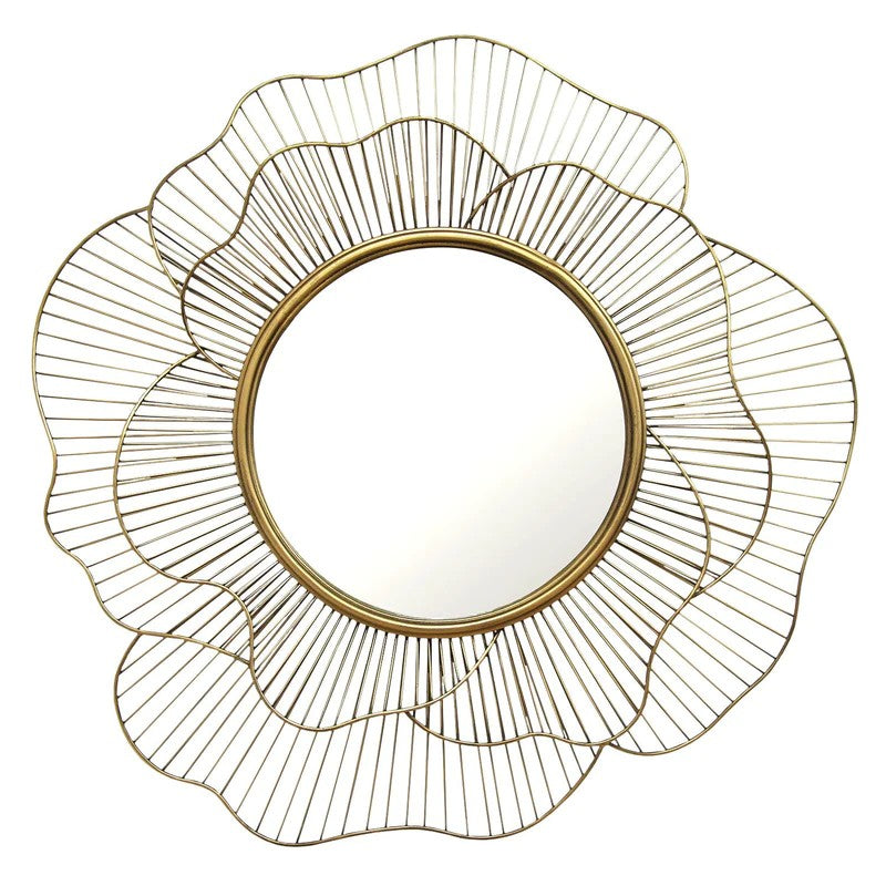 Floral Design Traditional Metal Wall Mirror
