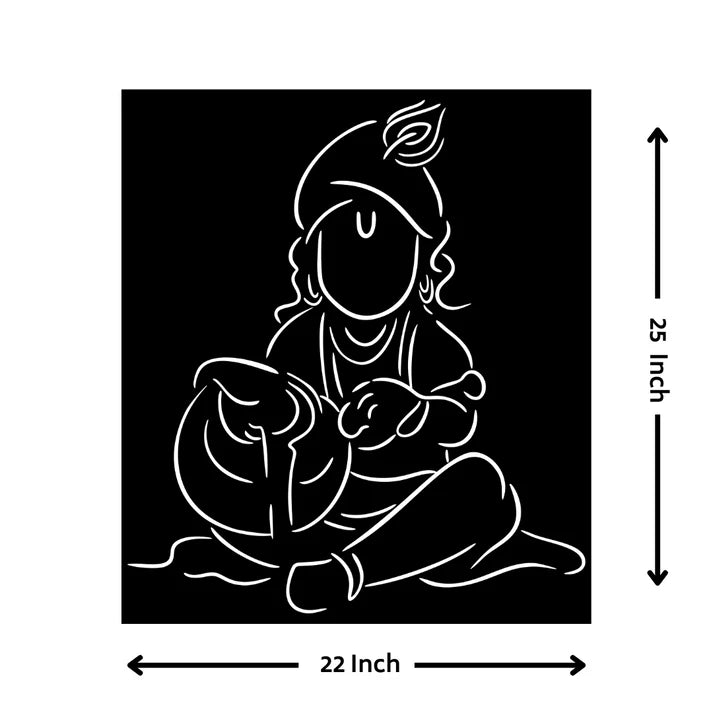 Lord Krishna Metal Wall Art
