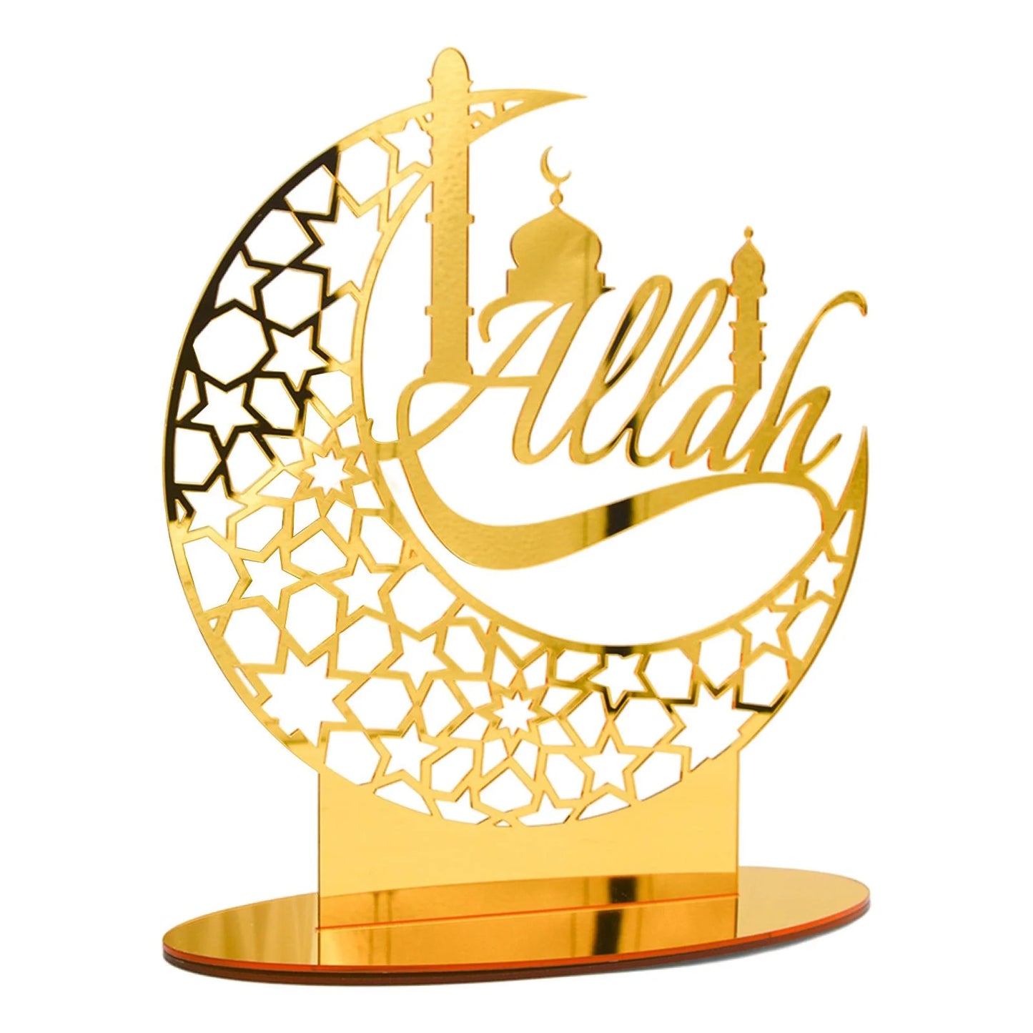 Crescent Moon Shape Allah Metal Tabletop Décor