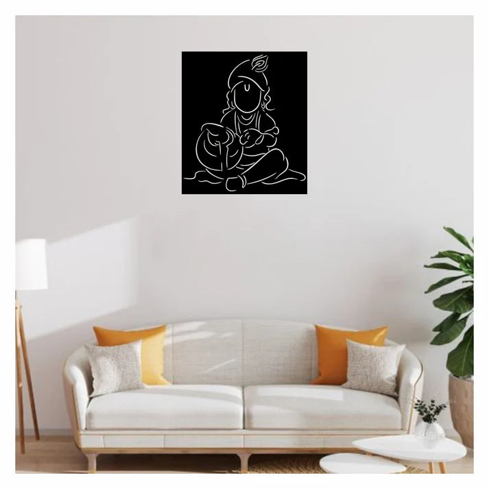 Lord Krishna Metal Wall Art