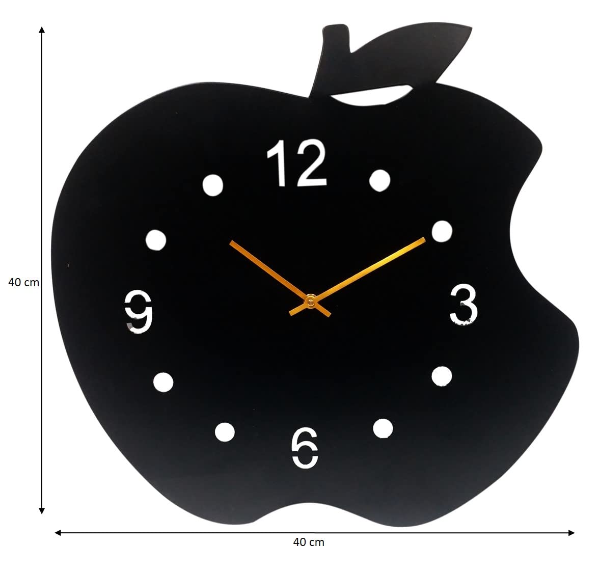 Adam's Apple Metal Wall Clock 16"; Black