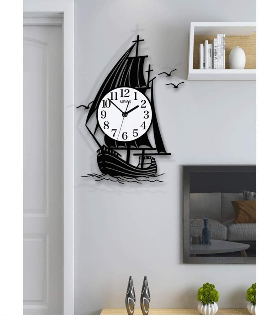 Boat Shape Modern Metal Wall Clock
