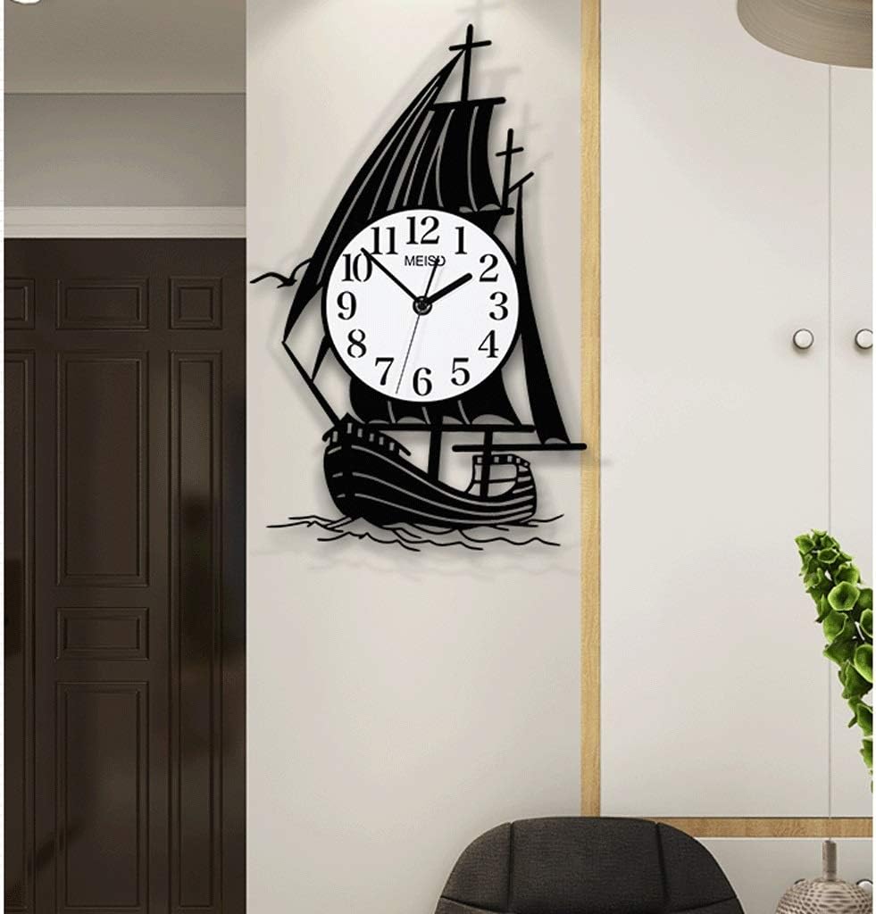 Boat Shape Modern Metal Wall Clock