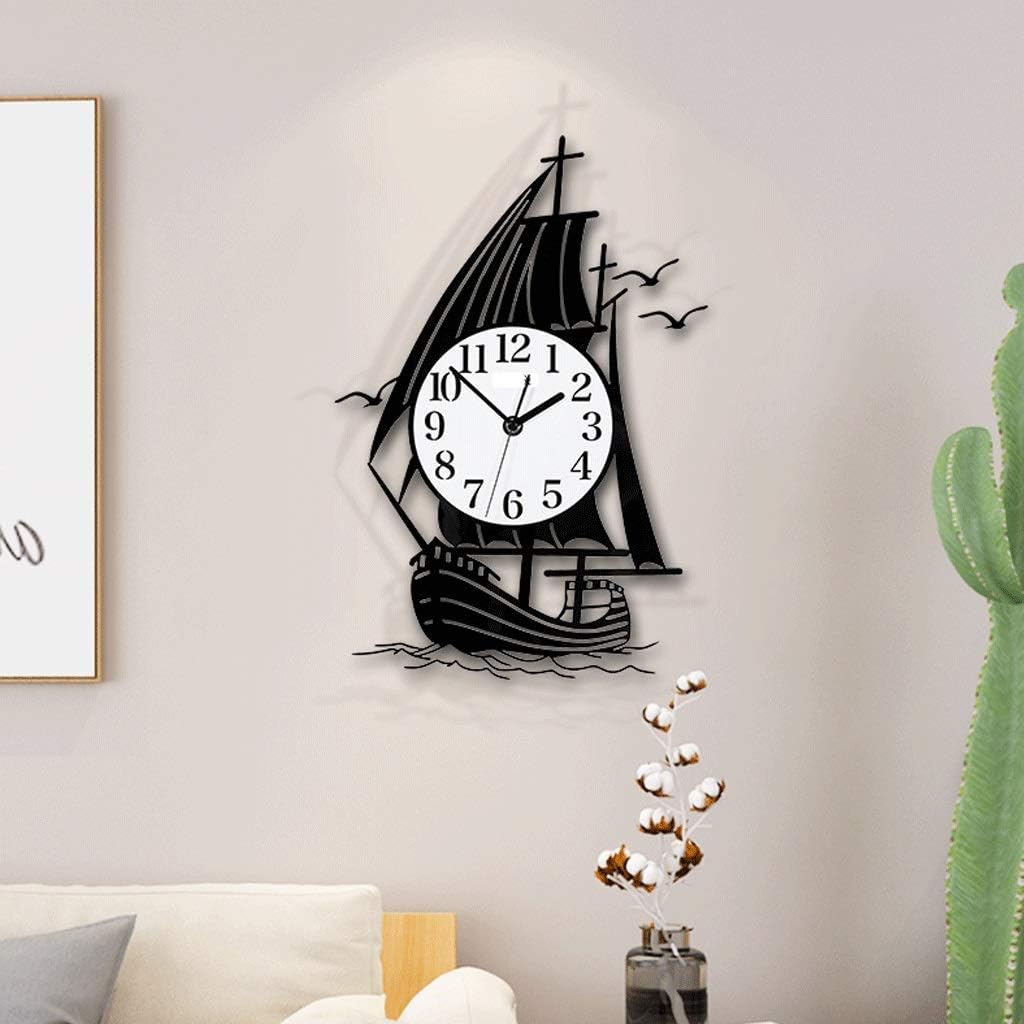 Boat Shape Modern Metal Wall Clock