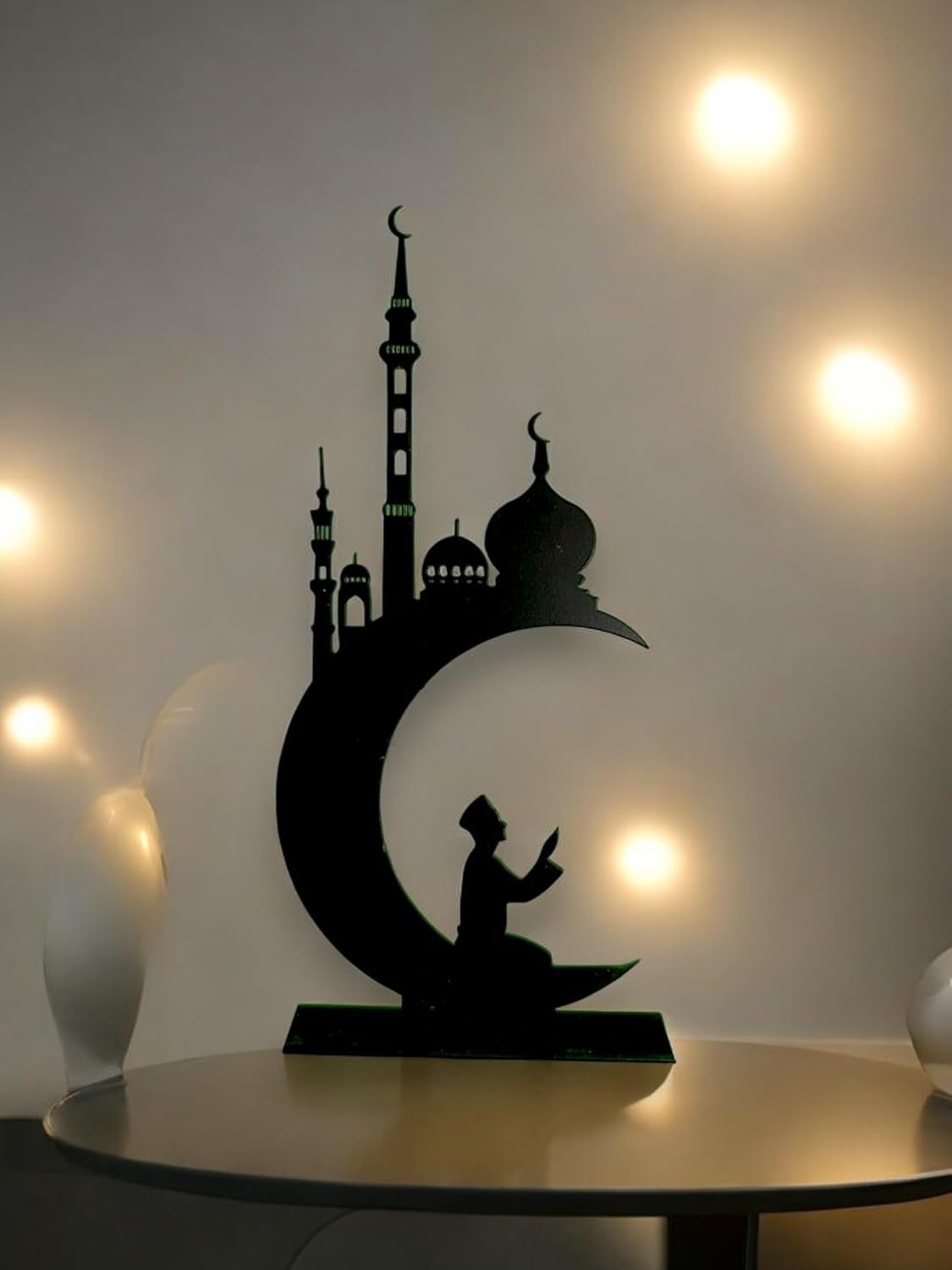 Crescent Moon Shape & Mosque Metal Tabletop Décor