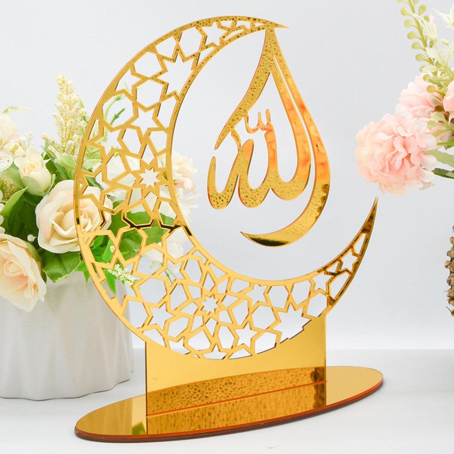 Crescent Moon Shape Allah Metal Tabletop Décor