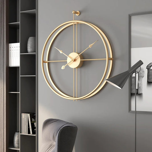 Round Design Metal Wall Clock Decor