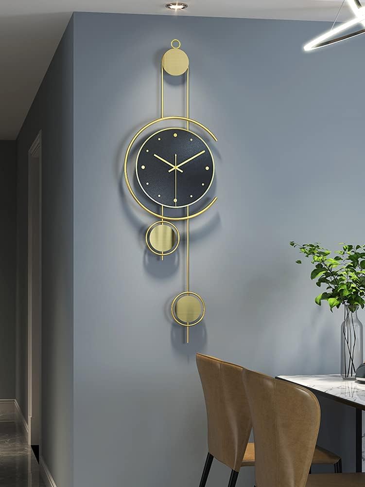Golden Black Modern Metal Wall Clock