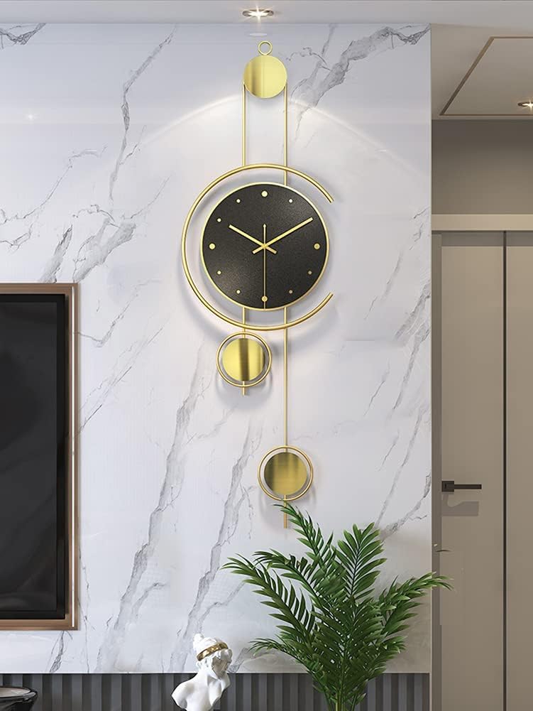 Golden Black Modern Metal Wall Clock
