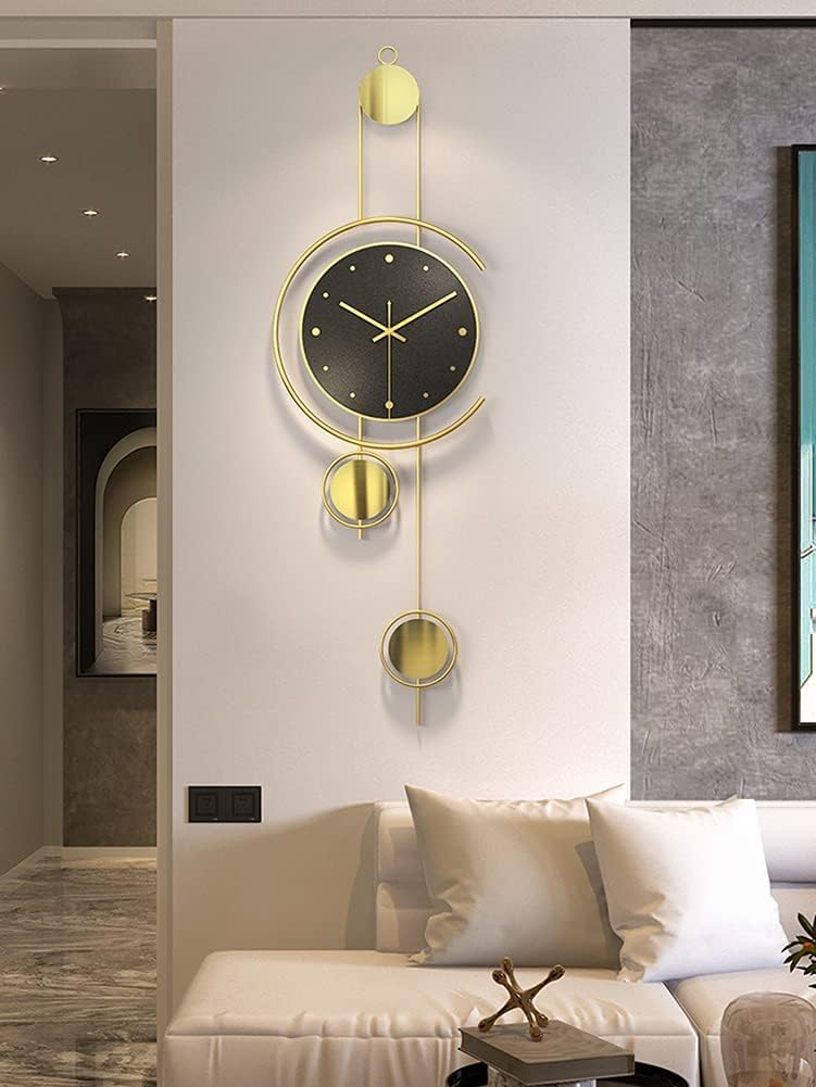 Golden Black Modern Metal Wall Clock