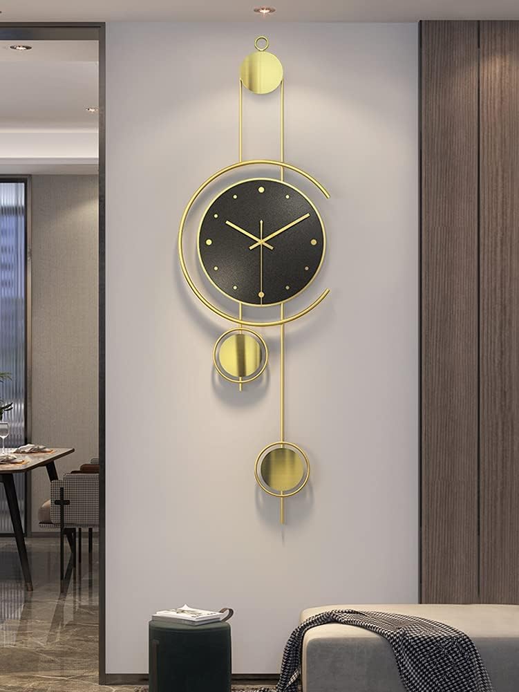 Golden Black Modern Metal Wall Clock
