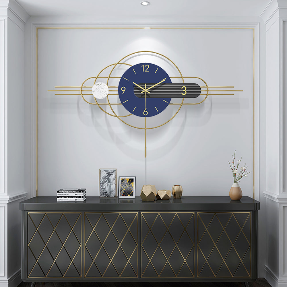 Bluish Modern Metal Wall Clock