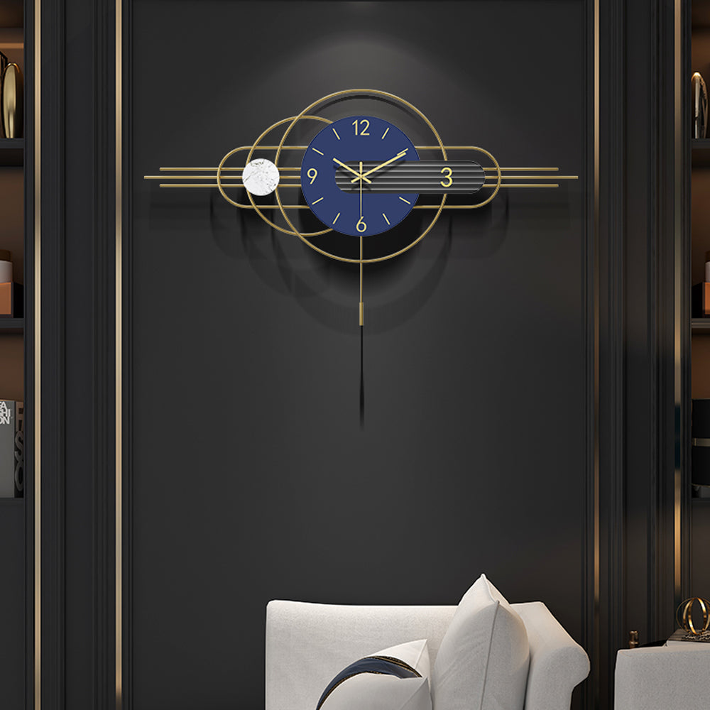 Bluish Modern Metal Wall Clock