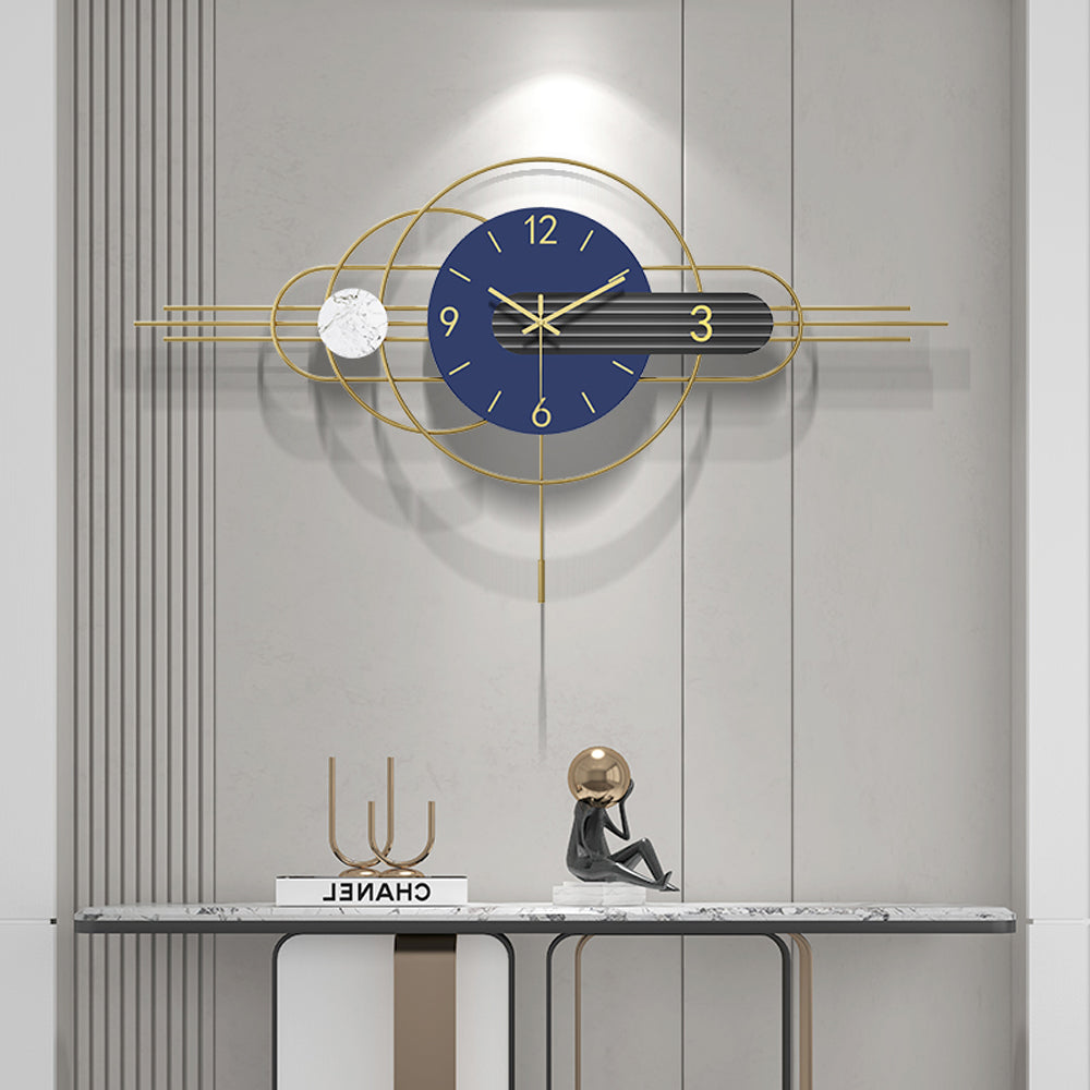 Bluish Modern Metal Wall Clock