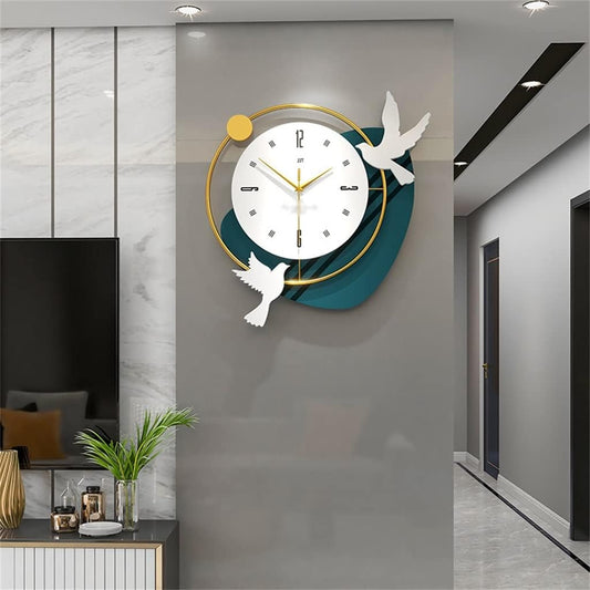 Bird Design Modern Metal Wall Clock