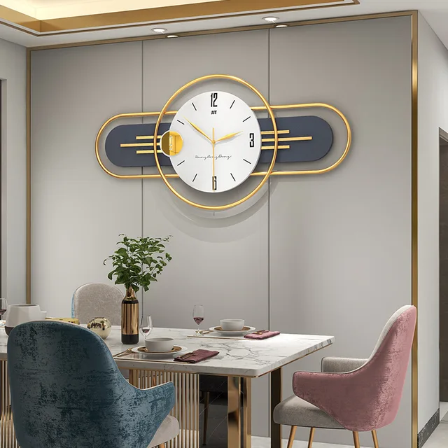 Greyish Gold Modern Metal Wall Clock
