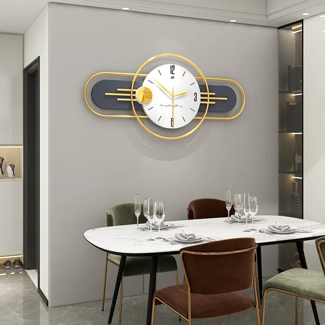 Greyish Gold Modern Metal Wall Clock