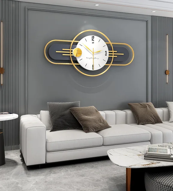 Greyish Gold Modern Metal Wall Clock