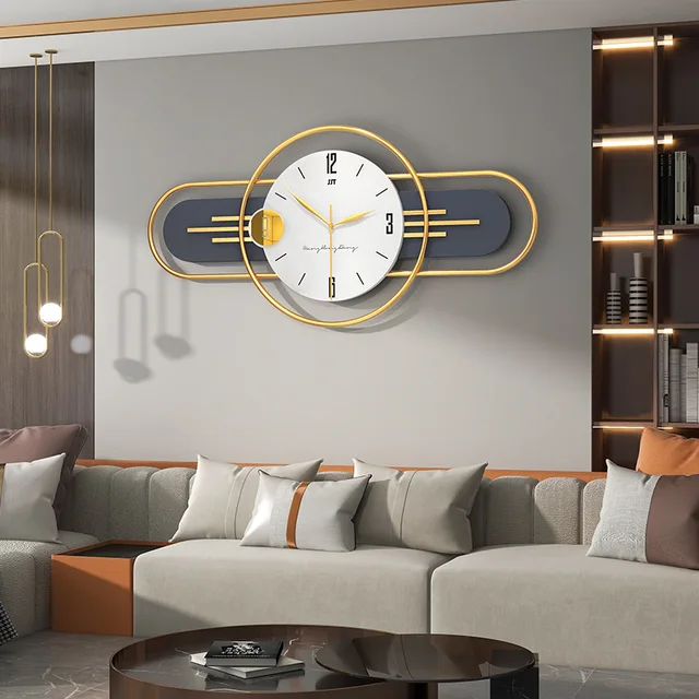 Greyish Gold Modern Metal Wall Clock