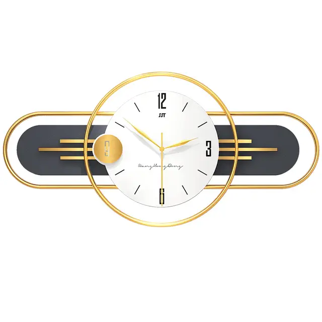 Greyish Gold Modern Metal Wall Clock
