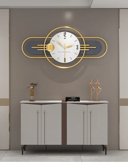 Greyish Gold Modern Metal Wall Clock