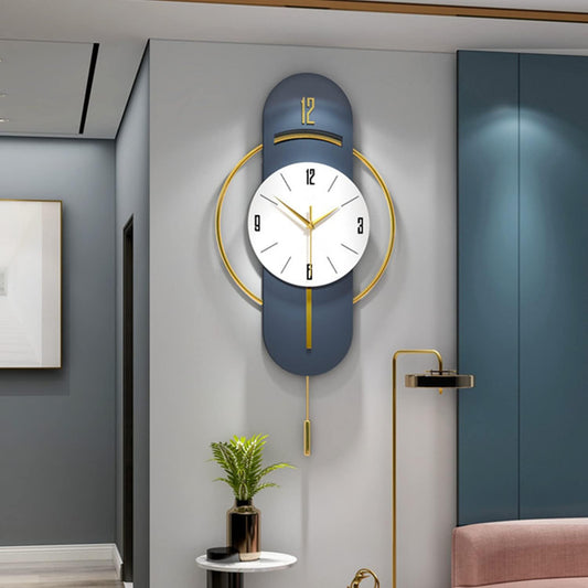 Bluish Gold Modern Metal Wall Clock