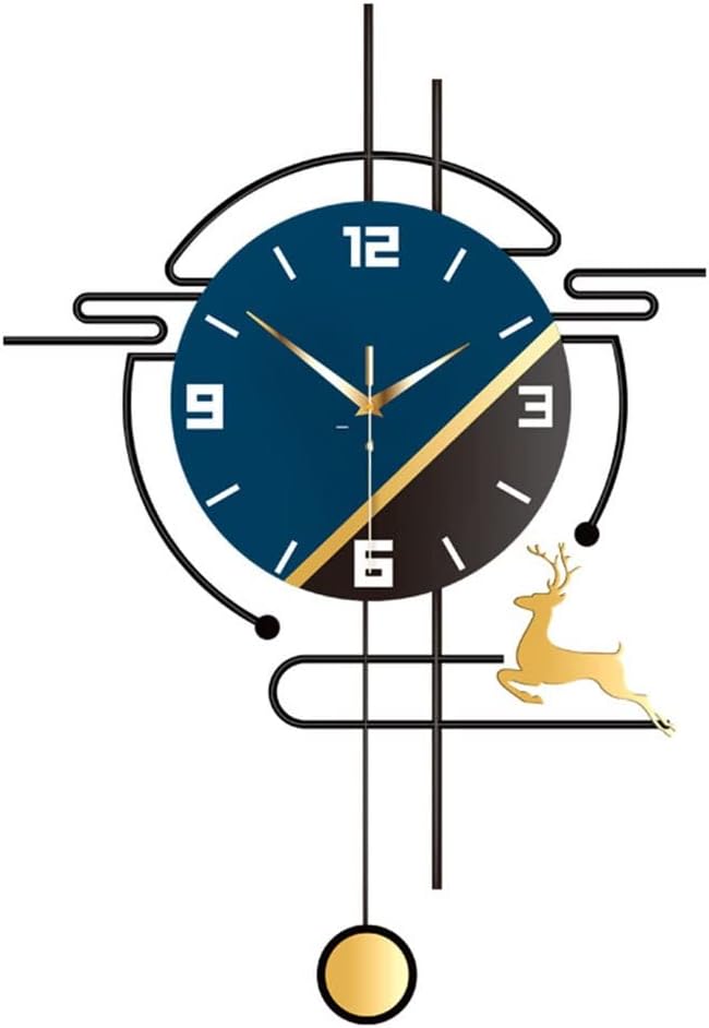 Navy Blue Modern Metal Wall Clock