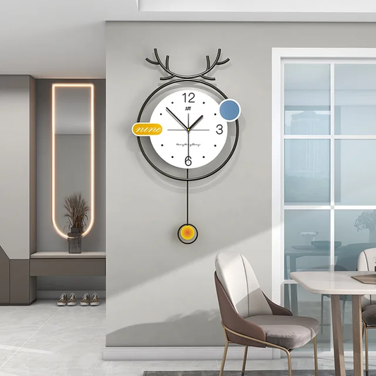 Bluish Yellow Modern Metal Wall Clock