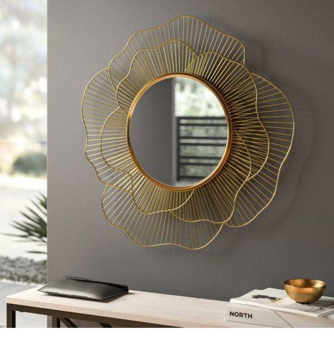 Floral Design Traditional Metal Wall Mirror