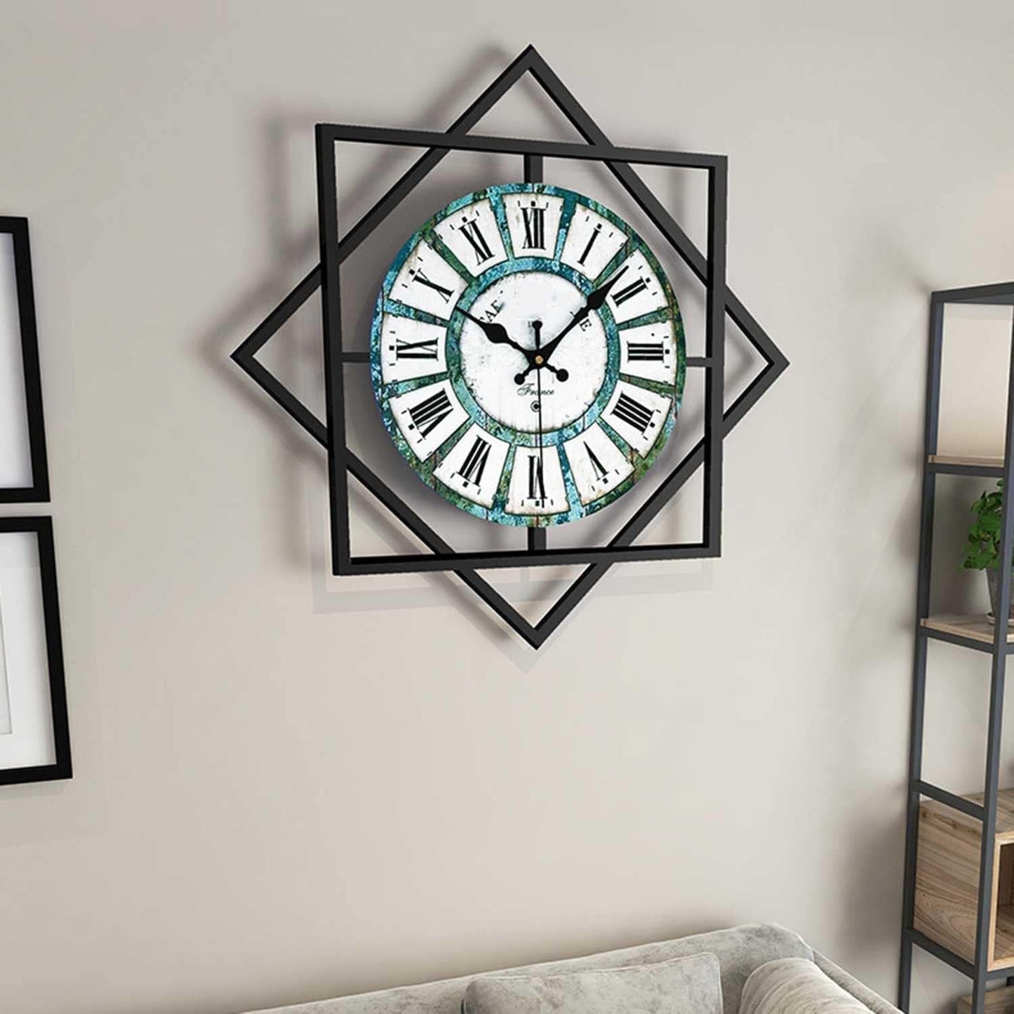 Geometric Design Modern Metal Wall Clock