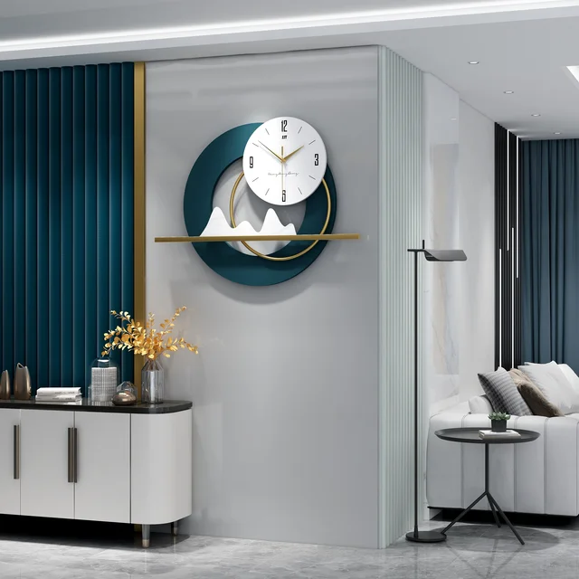 Mountain Design Modern Metal Wall Clock