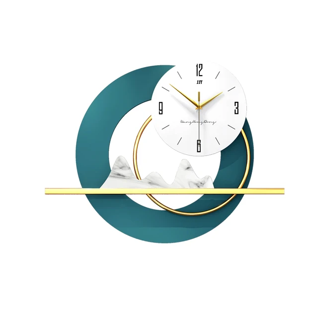 Mountain Design Modern Metal Wall Clock