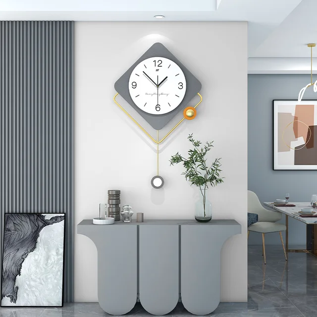 Greyish Modern Metal Wall Clock