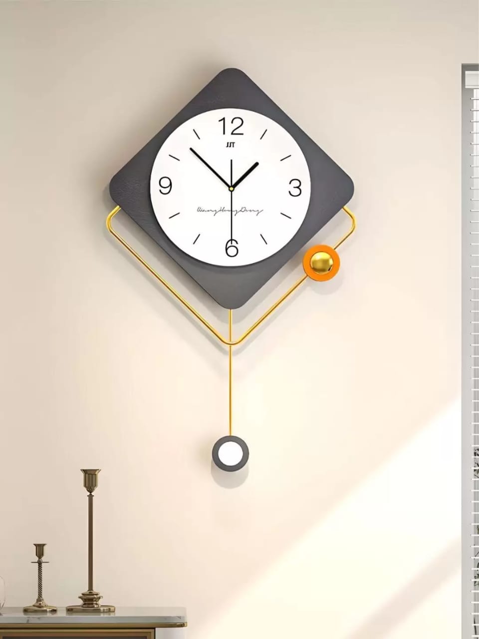 Greyish Modern Metal Wall Clock