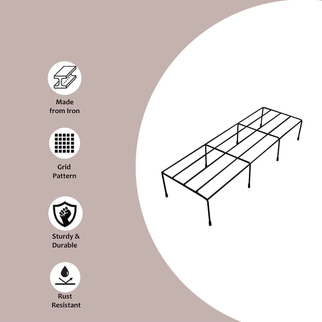 Metal Flower Plant Stand for Balcony Garden, 60x20x10cm Plant Container (Set of 4 Pcs)