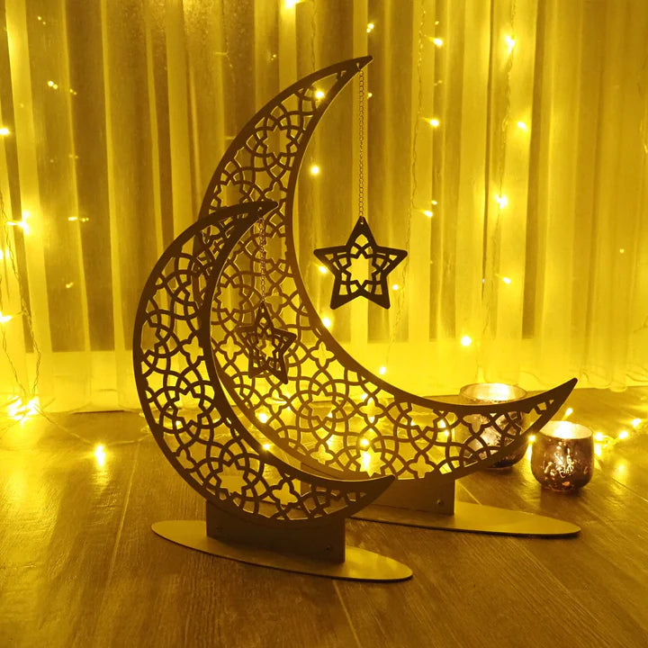 Crescent Moon Islamic Metal Tabletop Décor