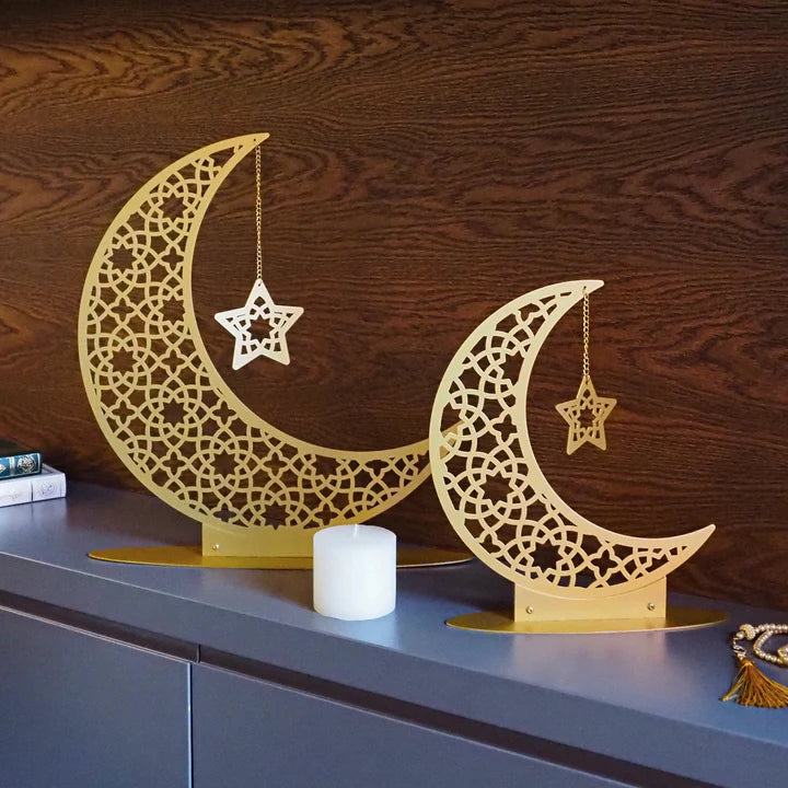 Crescent Moon Islamic Metal Tabletop Décor