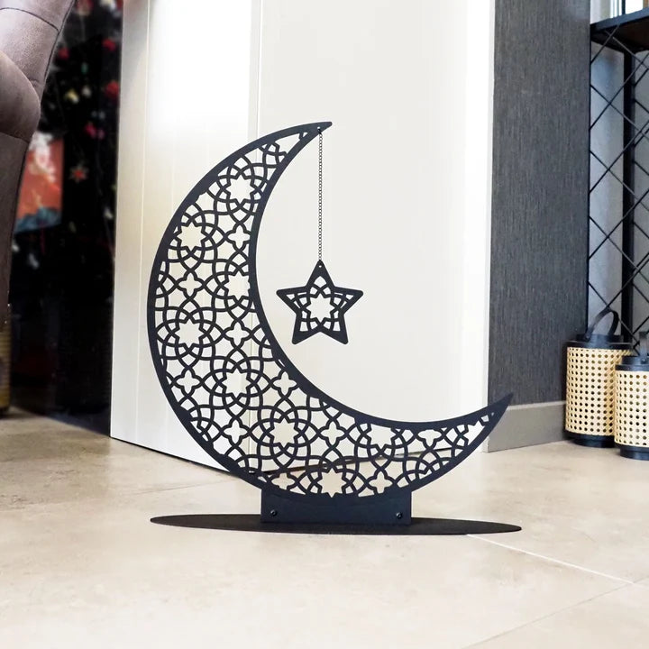 Crescent Moon Islamic Metal Tabletop Décor