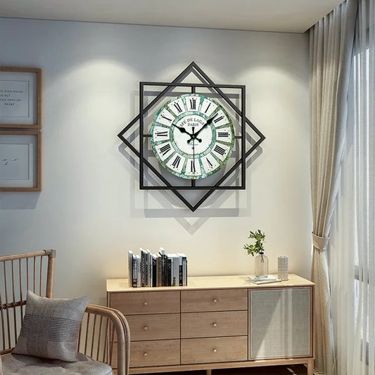 Geometric Design Modern Metal Wall Clock
