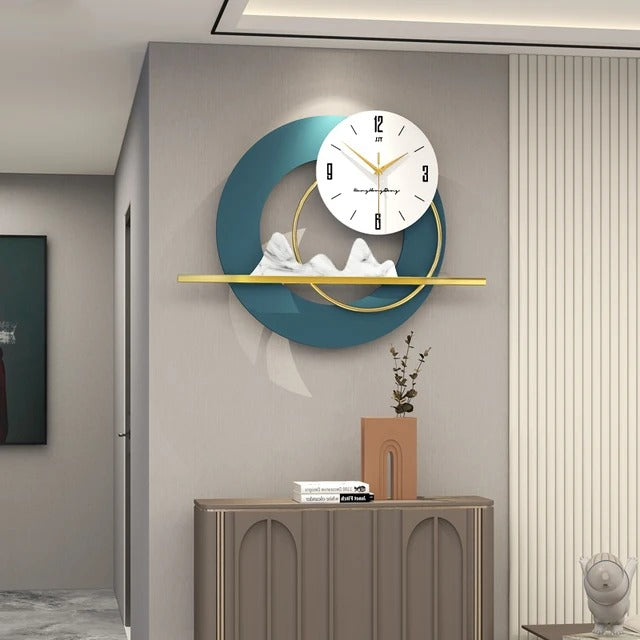 Mountain Design Modern Metal Wall Clock