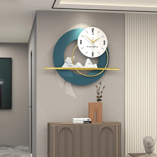 Mountain Design Modern Metal Wall Clock