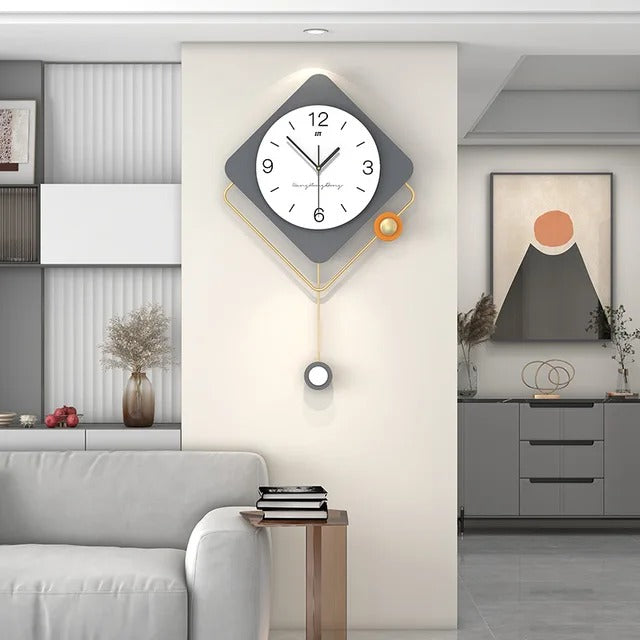 Greyish Modern Metal Wall Clock