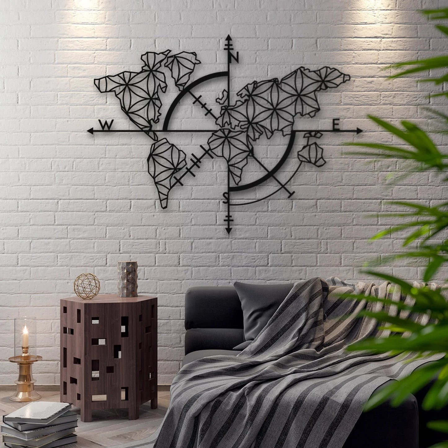 World Map Metal Wall Art