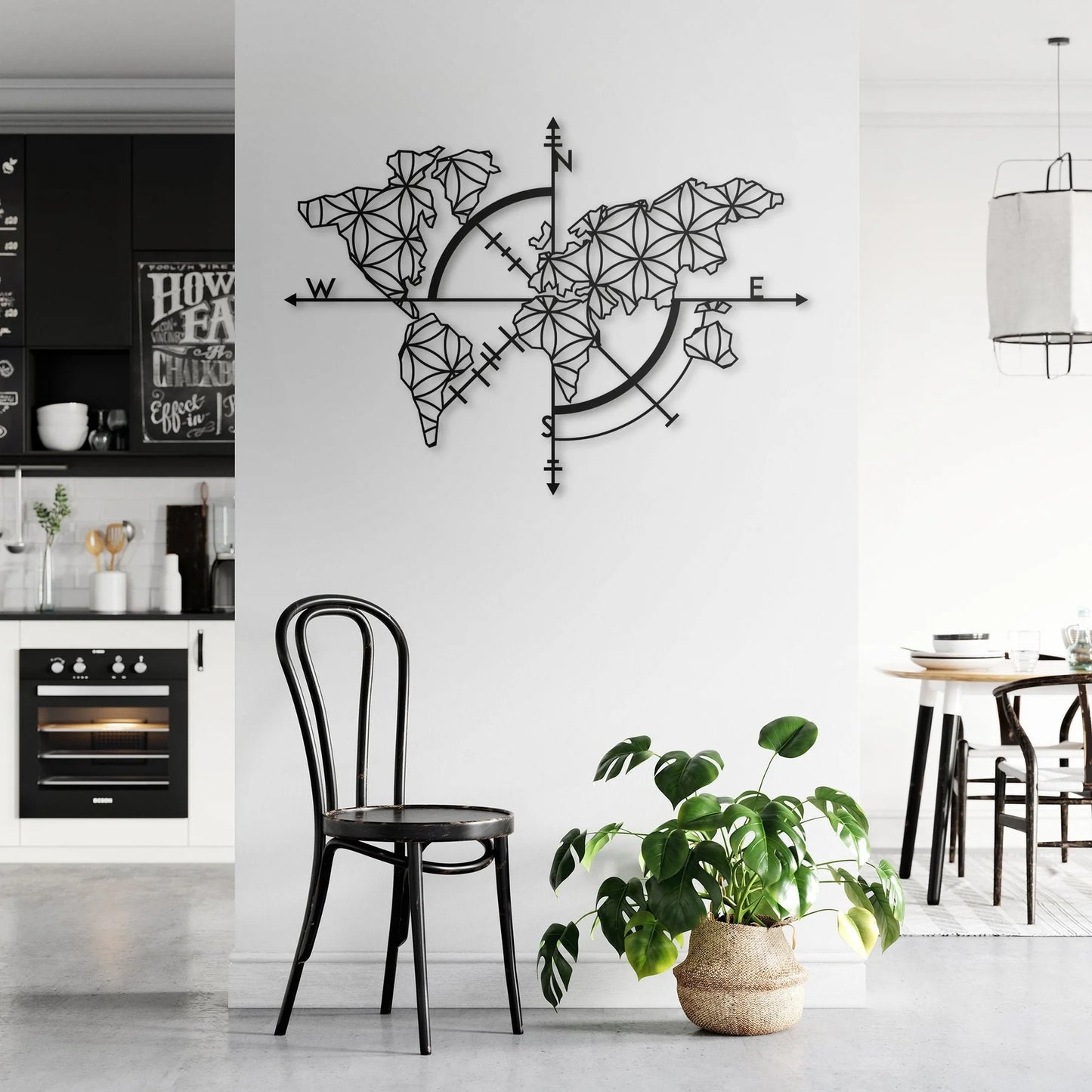 World Map Metal Wall Art