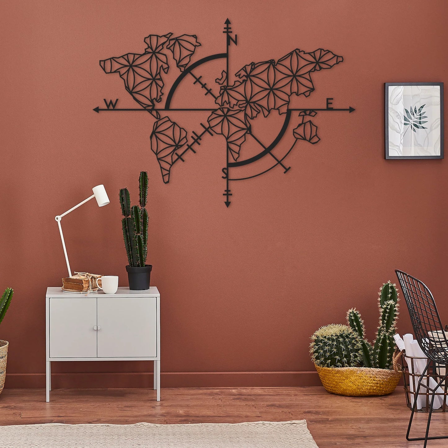 World Map Metal Wall Art